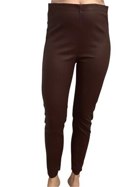 LaMarque Leggings Skinny Pants Genuine Leather Lamb Maroon Red Size 6 Small